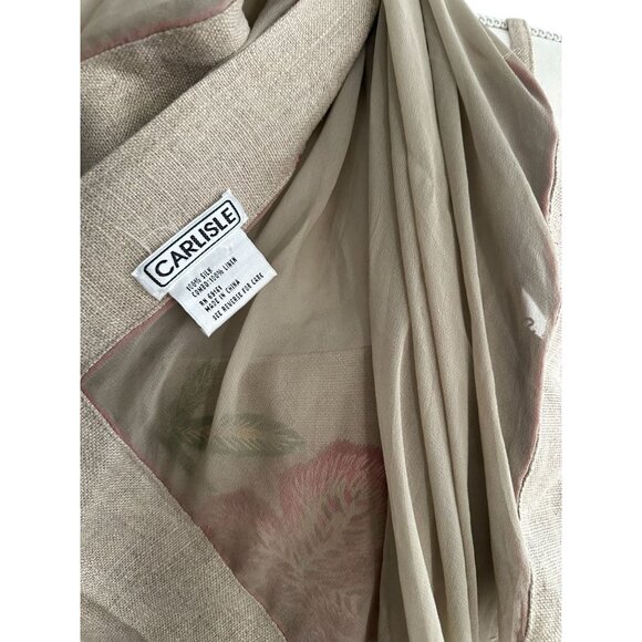 CARLISLE 100% Linen Floral Embroidered Dress and Matching Scarf Shawl - Picture 14 of 14